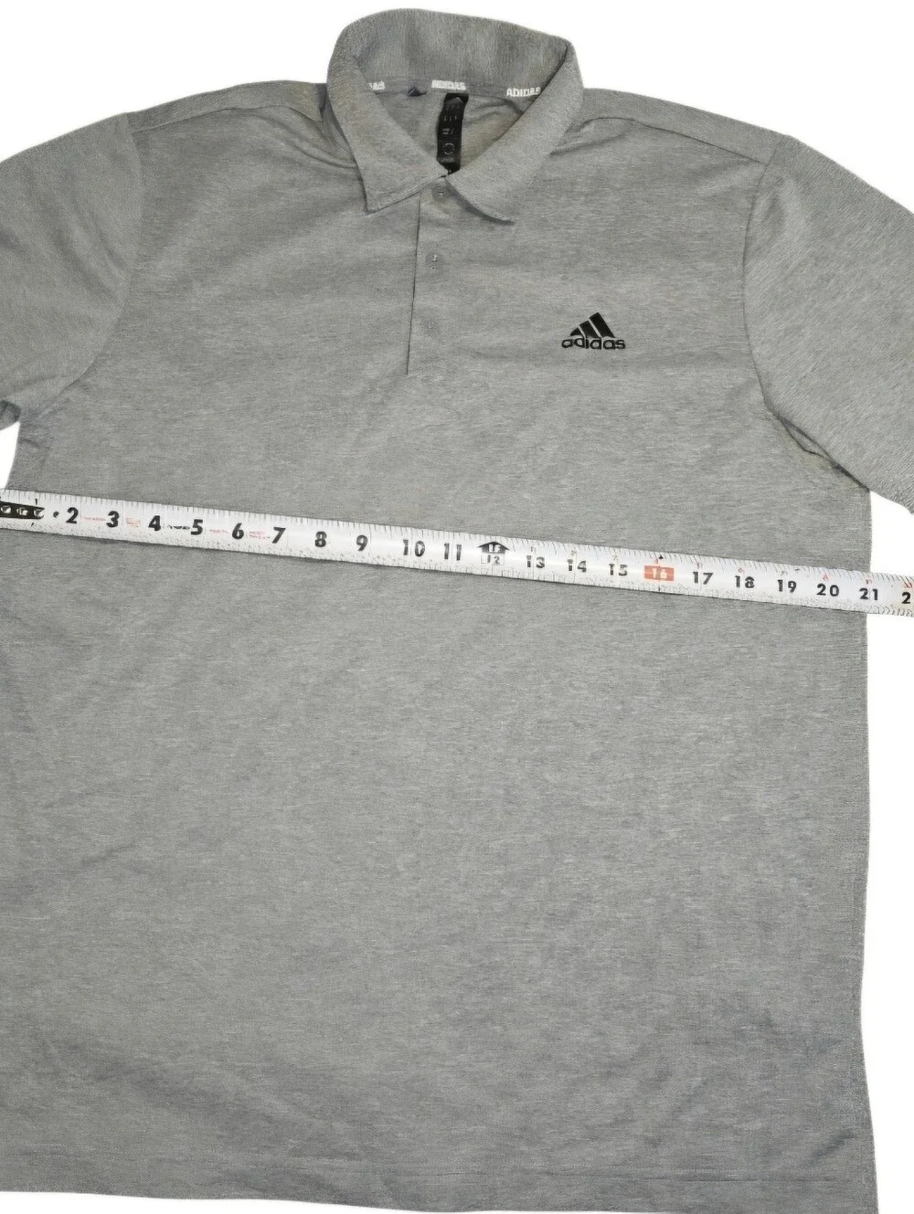 Adidas Men's Gray Polo Shirt Size M Short Sleeve Logo Golf Casual Performance